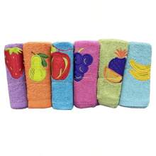 STARLEY-Pack Of 6 Kitchen Cloths 50x50cm, Multicolor With Embroidered Fruit Pattern, 100% Cotton, Soft, Absorbent And Resistant, The Pack May Contain Some Drawings Or Colors That Do Not Appear In The Images - Multicolor - View 2