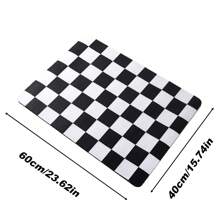 1pc Checkered Dish Drying Mat For Kitchen Counter Coffee Bar Coffee Station Accessories Retro Aesthetic 24"X16"Cute Absorbent Coffee Mat Kitchen Drying Mat Easy To Clean Coffee Bar Decor