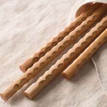 1pair Japanese Style Extra Long Jujube Chopsticks For Cooking And Eating Fried Foods, Noodles, Etc.,Kitchen,Christmas Gift - Khaki - View 3