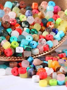 100 piezas de cuentas de piedra rondelle de estilo mixto natural, cuentas espaciadoras de piedra sueltas, cuentas de piedra coloridas para manualidades, para hacer pulseras de dije, collares y suministros de joyería