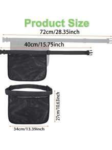 网球球架可调节网球腰包防汗网布球袋匹克球训练收纳袋配件 - 彩色 - 查看 6