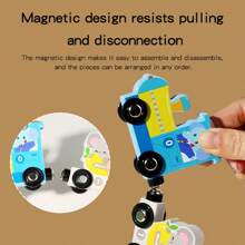 4 Style Magnetic Wooden Train Set, Christmas Stocking Fillers, Magnetic Animal Number Train Toys For Ages 3 4 5 6, Fine Motor Skills Dinosaur Numbers Learning Toys, Fruit Numbers Educational Toys, Best Birthday Christmas Gifts, Christmas Decorations