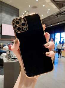 Electroplated Minimalist Phone Case Compatible With Apple