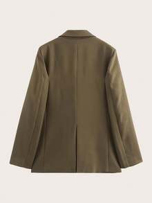 Blazer informal de corte holgado, primavera/otoño - Café integral - Ver 2