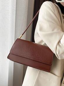 Fashion Crocodile Embossed Flap Bag Shoulder Bag