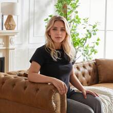 YOGLAD Button Tufted 3 Seats / 2 Seats Combo Sofa Couch With Nailhead Trim&Roll Armrest, Modern Living Room Sofa Set With Solid Wood Frame, Upholstered Mid Century Modern Couch With Wooden Legs, Chesterfield Sofa With 4 Cushions For Living Room, Apartment & Office Furniture - 棕色 - 查看 7