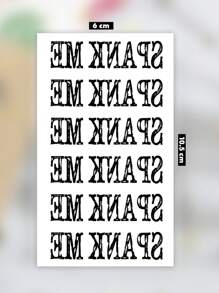 1 张小尺寸身体艺术临时纹身贴纸，男女皆宜，黑色 Spank Me 英文文字图案，挑逗顽皮风格，防水假纹身，持续 2-5 天，遮盖疤痕，可用于手臂手腕肩膀腿腰颈手胸部大腿手指，最佳朋友情侣纹身、情人、角色扮演 - 黑色 - 查看 7