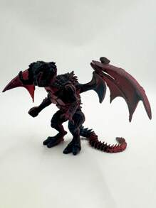 3D Printed Posable Triceratops Figurine With Movable Wings, Holographic Gradient Desk Decor Accessory - Multicolor - View 11