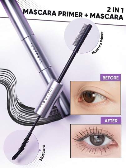 JUDYDOLL 双头睫毛膏 6.5g，橙花双头睫毛膏，防水，加长，卷翘，不晕染，放大眼睛，二合一约会/礼物妆容，小众，惊喜，新品，新鲜，与众不同，送给朋友的礼物，女朋友，时尚女性，婚礼必备品，婚礼嘉宾，单身派对，淑女妆容，自然通勤妆容，甜美妆容，血色妆容，约会妆容