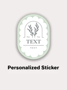 Adesivos Personalizados Verdes de Botânica - Etiquetas Adesivas Personalizadas para Casamentos, Festas e Presentes - Conjunto com 30 Peças, 2 Polegadas e Formatos Mistos, Design Elegante e À Prova d'Água para Scrapbooking e Envelopes, Material Escolar, Volta às Aulas