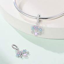 1 件 S925 银粉色系列动物植物花蝴蝶蜻蜓莲花月亮元素吊坠和串珠项链，浪漫简约美丽创意日常佩戴和送礼珠宝，适合女性、派对 - 銀色 - 查看 4