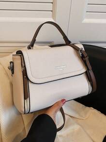 Bolso de mano versátil y elegante de mujer con estampado de lichis - Blanco - Ver 5