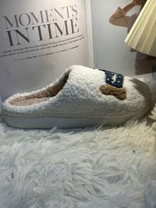 时尚秋冬卡通可爱粉兔冰淇淋樱桃猴家居拖鞋厚实防滑适合室内/室外穿着