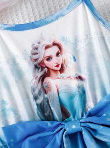 Sneeuwprinses Portret Grafische Grote Strik Bandjes Jurk voor Jonge Meisjes