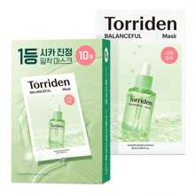 Torriden BALANCEFUL Cica Facial Masks (10 Sheets) | Extra Soothing Care | 5D CICA, Hydrolyzed Hyaluronic Acid, Panthenol | Korean Face Mask - 綠色 - 查看 1