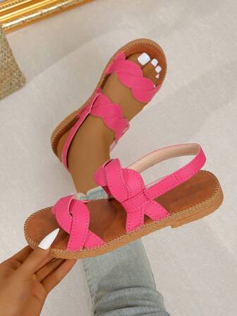 New 2025 Spring/Summer Fashionable Casual Comfortable Flat Sandals For Women, Suitable For Beach, Holiday, Street Wear, Open Toe, Classic Woven Wide Strap Design