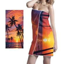 1pc Large Beach Towel, Ocean Design Bath Towel, Travel & Vacation Essential Gift, Swimming Pool Towel, Camping Adult Women & Men Beach Necessity Vacation Gift Summer, Holiday