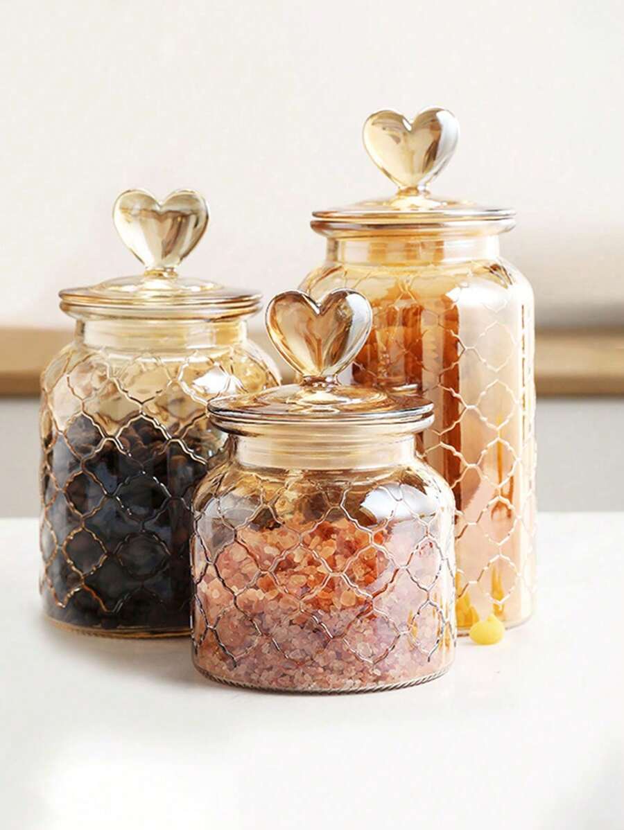 1 lọ thủy tinh có nắp đậy bằng nút bần cao su, dùng để đựng gia vị, muối, đường, cà phê, trà, kẹo, hộp đựng thực phẩm 500ml/800ml/1200ml - Nhiều màu - Xem 1