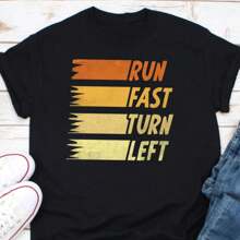 Track And Field T-Shirt, Run Fast Turn Left, Athletics Shirt, Gift For Track Runner, Funny Track Meme, Run Lovers Shirt, Marathon Day Shirt