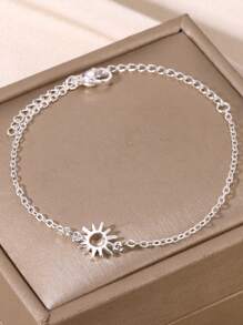 1PC Stainless Steel Sun Hollow Anklet For Women Girls Minimalist Fashion Waterproof Foot Chain Jewelry Beach Party Gift Sunflower Anklets