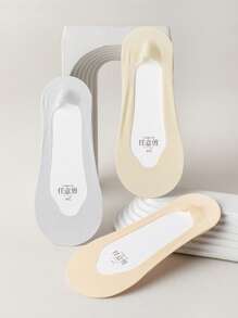 5双防滑隐形袜子拖鞋冰丝船袜夏季薄款纯色休闲透气低帮女士袜子女船袜女款多色袜子轻薄透气吸湿排汗短袜 - 彩色 - 查看 7