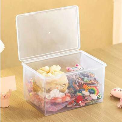 1pc Multi-Functional Transparent Plastic Box - Various Sizes, For Organizing Beads, Arts & Crafts, Diamond Painting, Earphones, Cables, Chargers, Desktop Storage For Small Items