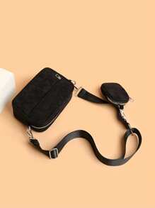 2 Stück Herren Mode Cord Umhängetasche einfarbig Schultertasche leicht, geeignet für Reisen, Schüler, Studenten, Teenager, Sommer, Lässig, Outdoor, Reisen, Abschlussgeschenke, Geburtstag, Streetwear