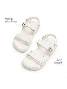 Girls Sandals Two Strapped Casual Open Toe Sandals Little Kid/Big Kid - trắng - Xem 7