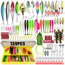 DaBen Fishing Lures Kit 30/83/133/110/139/302pcs/Set For Topwater Bait Rigs Tackle Kit For Bass Trout Salmon Fishing Accessories Far Throw Lure Set