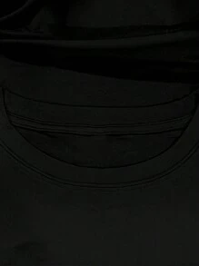 Letter Print T-Shirt, Short Sleeve Crew Neck Casual Top Summer & Spring, Men&Women's Clothing - màu đen - Xem 4