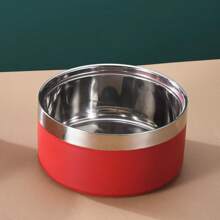 1pc Stainless Steel Pet Bowl, Anti-Slip And Anti-Spill Design, Large Capacity For Medium & Large Dogs Food And Water - Multicolor - View 19