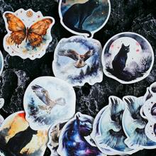 1 件深色系列涂鸦贴纸，个性化创意 DIY 笔记本电脑贴纸、墙壁贴纸、装饰贴纸 - 均碼 - 查看 3