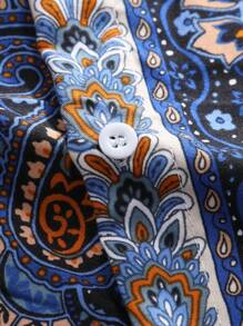 Men's Geometric Print Short Sleeve Casual Shirt, Spring/Summer - Multicolor - View 5