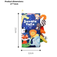 1 pieza Libro de cola de tela para el desarrollo de la inteligencia del bebé, libro de tela indestructible para bebés con papel arrugable, juguetes educativos para bebés y niños pequeños, adecuado para niños y niñas, regalo ideal para diversas festividades