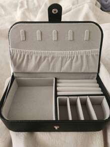 1pc PU Leather Small Jewelry Box, Suitable For Women & Girls, Double Layer Portable Mini Travel Jewelry Box For Earrings, Rings, Necklaces, Bracelets, Christmas Gift For Friends, Back To School Gift - Multicolor - View 20