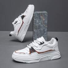 男士时尚休闲运动滑板运动鞋，低帮透气厚底运动鞋