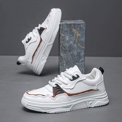 男士时尚休闲运动滑板运动鞋，低帮透气厚底运动鞋