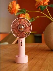 AOYI Mini Handheld Fan, Small Desk Fan With Base, Portable Personal Fan For Summer, 2 Speed Adjustable, 500mAh, USB Rechargeable Battery Fan For Students, Office Workers, Hand Fan For Travel, Home, Office, Lash Makeup, Study, Working - 彩色 - 查看 13