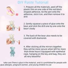 2 peças/1 peça Urso Furadeira Criativo DIY, Feito por Você Mesmo, Uma Variedade de Cores Opcionais, Também Pode Ser Usado para Decorar Bolsas, Correntes de Telefone Celular e Diversos Pendentes de Chaveiro, Também Pode Ser Usado como Enfeite de Meia de Natal