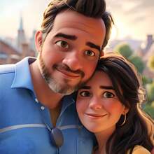 Custom 3D Cartoon Portrait, Personalized Couple Portrait, Style, Cartoon Portrait From Photo, Custom Cartoon Family, Christmas Custom Cartoon Gifts Birthday Graduation - Multicolor - View 5