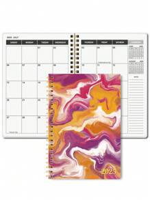 1本2026-2027学年月度计划本，5.6英寸 x 8.0英寸，24个月每日/每周/每月计划本，2026年1月至2027年12月，学校及办公用品，返校季，2026新年礼物