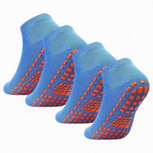 1/4 paire de chaussettes antidérapantes en silicone unisexe pour le trampoline, convenant aux femmes et aux hommes pour l'hôpital, le yoga, le pilates et les sports d'intérieur