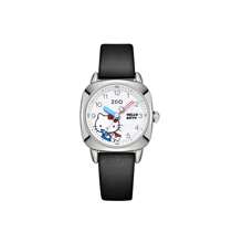 Sanrio Reloj casual de cuarzo de esfera redonda con puntero para mujer, estilo retro romano y diseño lindo de Hello Kitty, Kuromi, Cinnamoroll y Melod de Sanrio, con correa de piel de poliuretano, regalo de Navidad, cumpleaños para mamá, mujeres y niñas