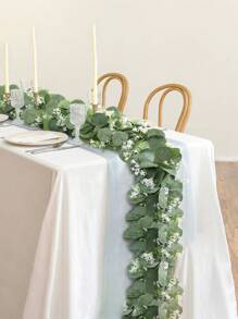 1/2/4/8 件 5.9 英尺桉树花环人造常春藤绿植假银元桉树叶藤蔓桌面装饰绿藤蔓春季人造藤蔓用于家居壁炉派对装饰室内/室外、房间装饰、人造植物、派对和节日装饰、秋季装饰、圣诞节装饰、波西米亚风格、感恩节装饰、秋冬装饰、新年装饰