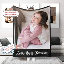 Customizable Photo Blanket, Soft Woven All-Season Throw Blanket, High-Definition Digital Printing, Ideal Gift For Boys, Boy, Girl, Grandparents, Siblings, Parents, Valentine's Day - Multipurpose, Lightweight, Comfortable For Bed, Sofa, Camping, Travel,Multi-Functional,Ornamental,Letter,Stylish,Soft,Modern,Colorful,Kawaii,Adorable,Cute,Casual,Custom,Personalised,Unique,Customized,Baby Gifts,Ideal Gifts For Him,Ideal Gifts For Her,Son,Daughter - Multicolor - View 3