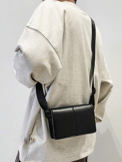 斜挎包 迷你包 单肩包 单肩包 方形包 邮差包 迷你多层黑色 小型旅行手机包 邮差包