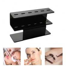 Acrylic Eyelash Extension Tweezers Storage Box Holder Acrylic Tweezers Holder, 6/8 Holes Tweezers Stand Display Organizer For Eyelash Extension Supplies Accessories Grafting Beauty Tools