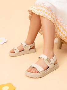 Girls Sandals Two Strapped Casual Open Toe Sandals Little Kid/Big Kid - 裸色 - 查看 2