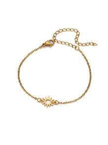 1PC Stainless Steel Sun Hollow Anklet For Women Girls Minimalist Fashion Waterproof Foot Chain Jewelry Beach Party Gift Sunflower Anklets