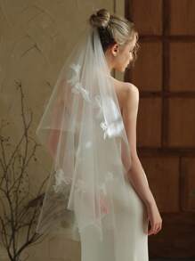 1 Pc Ribbon Bow Bridal Headpiece, Versatile Styling For Wedding Photo Shoot, Wedding Dress Accessory Fall Clothes For Women